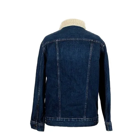 NWT Madewell x Kule Sherpa-Lined Oversized Jean Jacket Removable Vest Lining XS - Picture 6 of 10